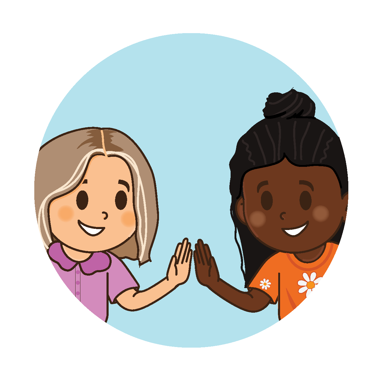 Two children high-fiving — School Masking Scales Web App